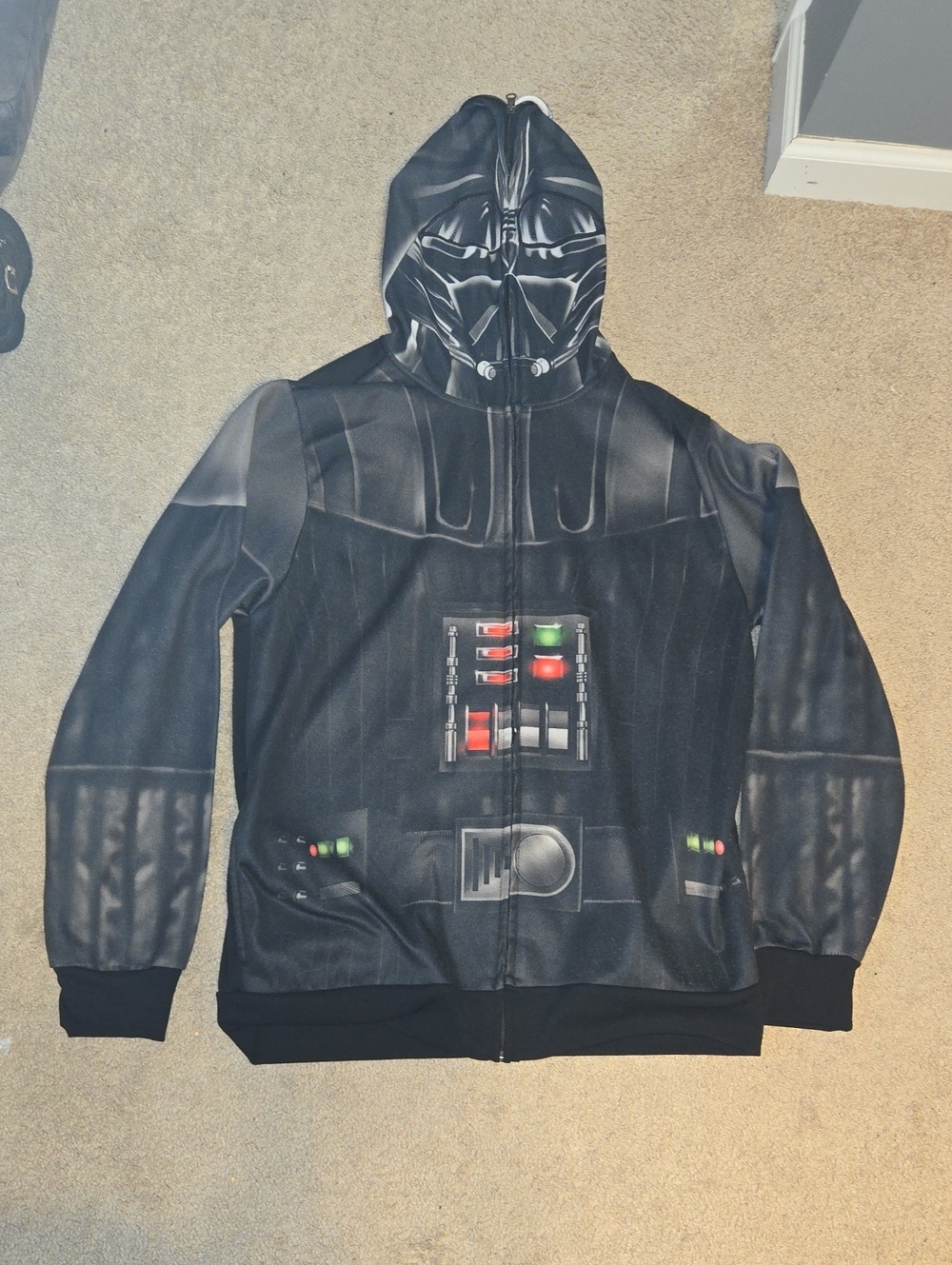 Mens Black Darth Vader Costume Hoodie Jacket